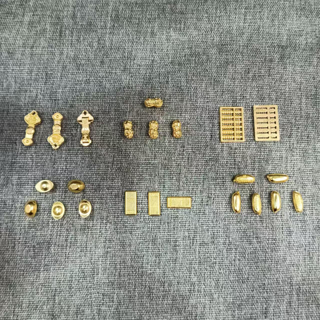 mini ingot copper golden wishes small melon seeds ingot abacus peanut gold rice bags small ornaments decorative accessories pendulum Specification drawing