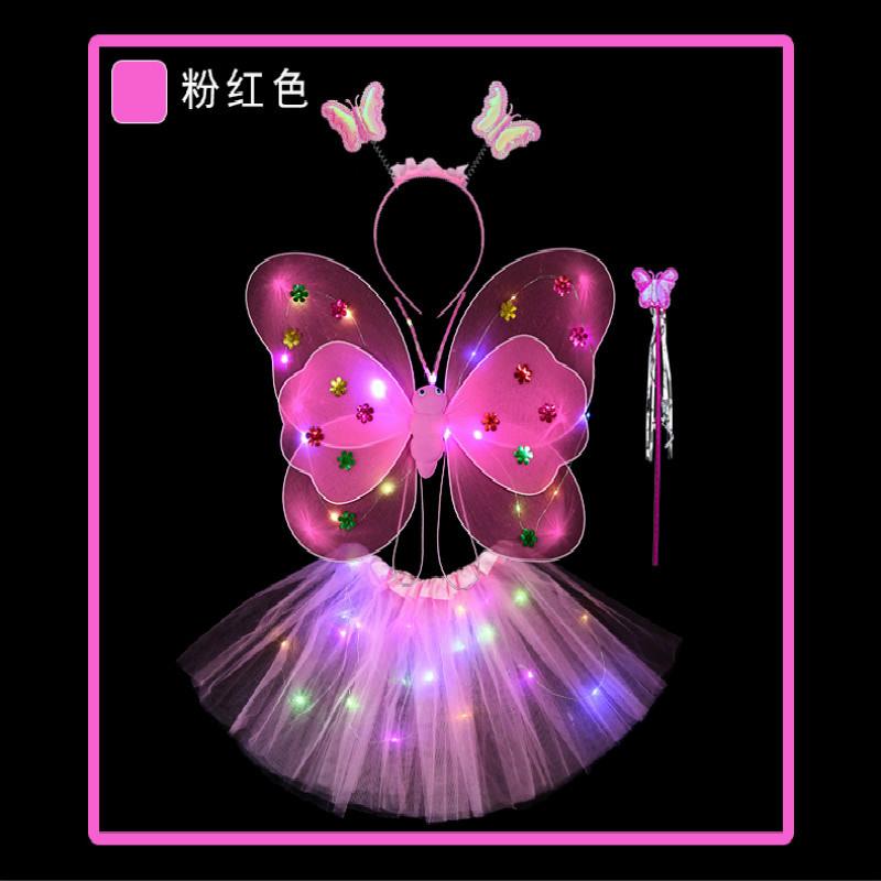butterfly wings three-piece set little girl performance costumes performance props elf angel luminous double-layer wings stall Application Scenario