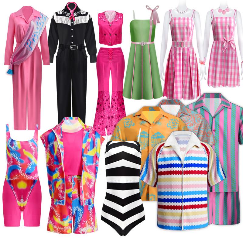 2023 movie barbie cos costume real-life movie barbie dress leggings cosplay costume full set