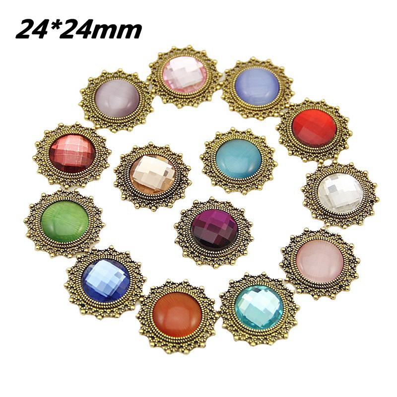 ancient gold inlay 14mm pearl crystal hollow flower all-match korean hair accessories flower plate accessories diy ornament accessories full figure