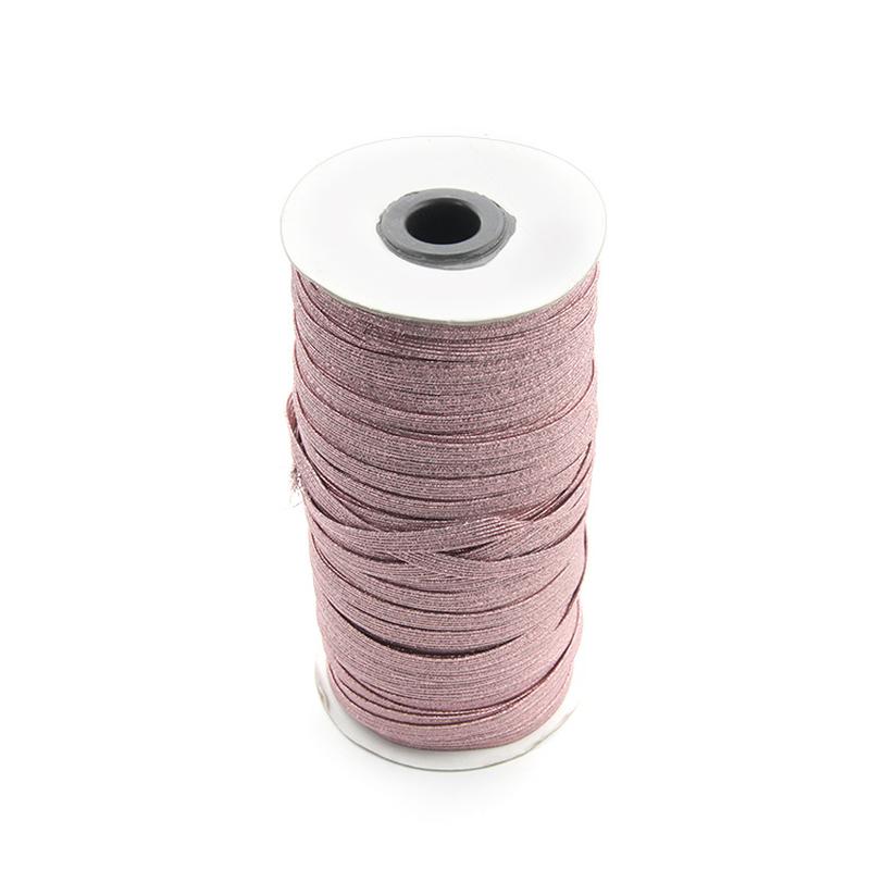 1cm Light Pink Gold Silk Horse Band High Elastic Horse Running Elastic Band Wholesale Elastic Band Wide Flat Elastic Band Accessories details Picture
