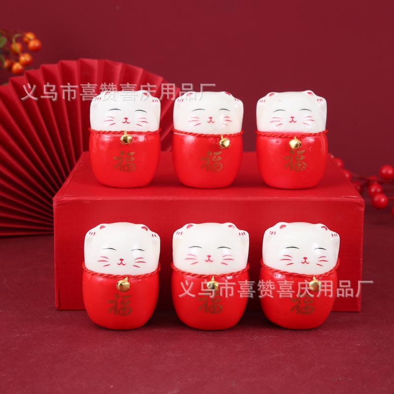Lucky Cat Wholesale Amass Fortunes God of Wealth Blessing Bucket Decoration New Year Festival Diy Foam Material Package full figure