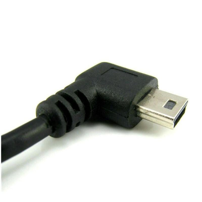 right bend 90 ° mini usb extension data charging cable mini t port dual connection cable mp4 mobile phone psp Specification drawing