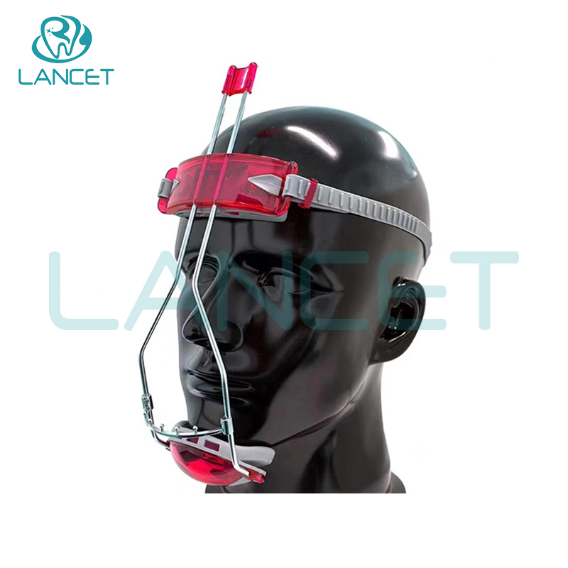 牙科口腔材料前方牵引器正畸双杆面弓可调头帽牙科矫正颌外牵引装图