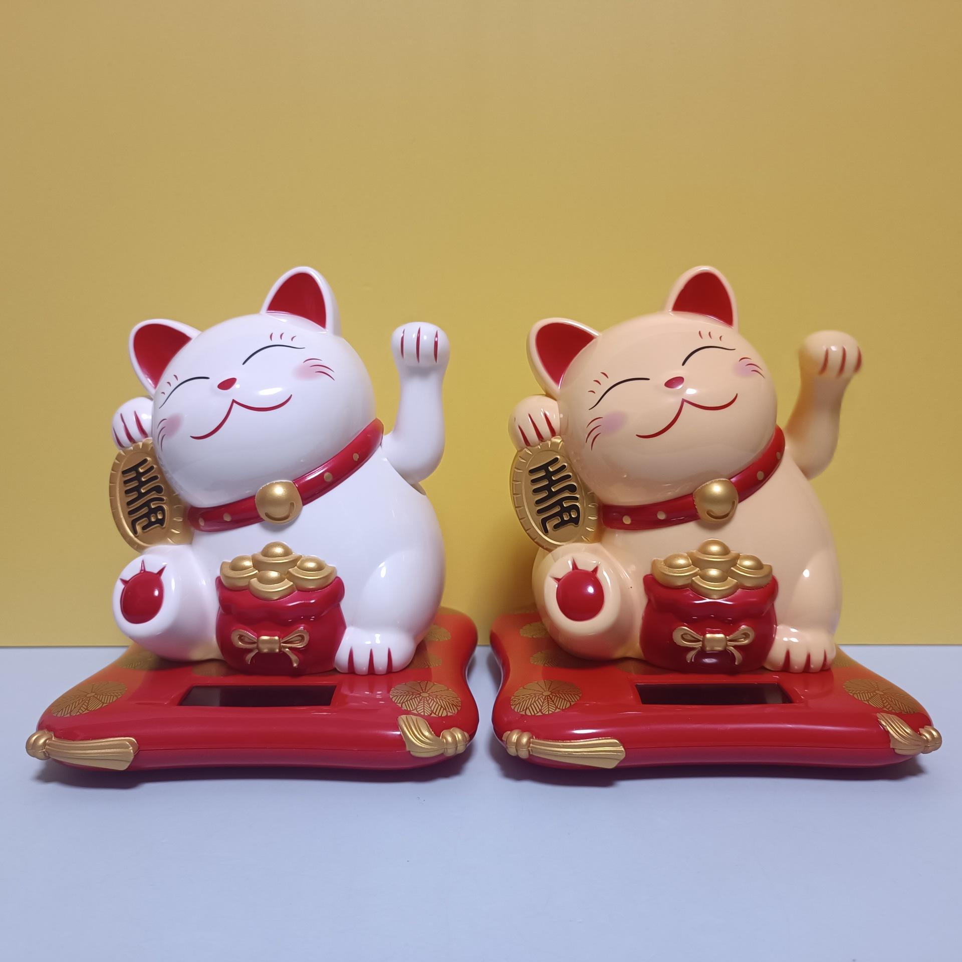 creative best-seller solar zhao caicat car safety decoration opening ornament desktop large waving fortune cat details Picture