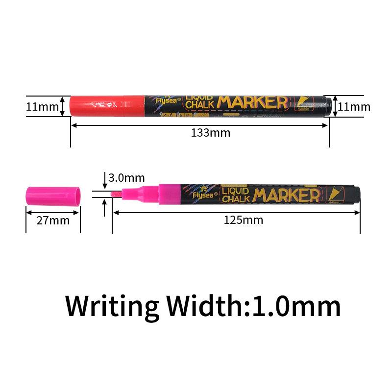yuanyang 1.0mm fine word color pencil erasable liquid chalk electronic fluorescent pen light board pen graffiti mark brush Item Picture