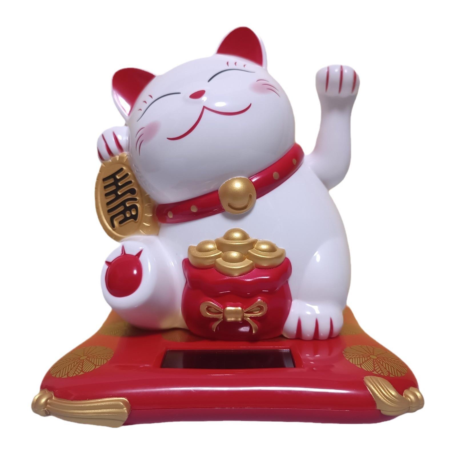creative best-seller solar zhao caicat car safety decoration opening ornament desktop large waving fortune cat Item Picture