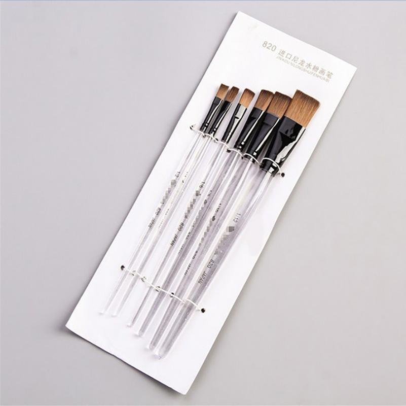 Factory Direct Supply Plastic Oil Painting Brush Supplies 820 Gouache King Water Chalk Set 6 Pcs/pack Specification drawing