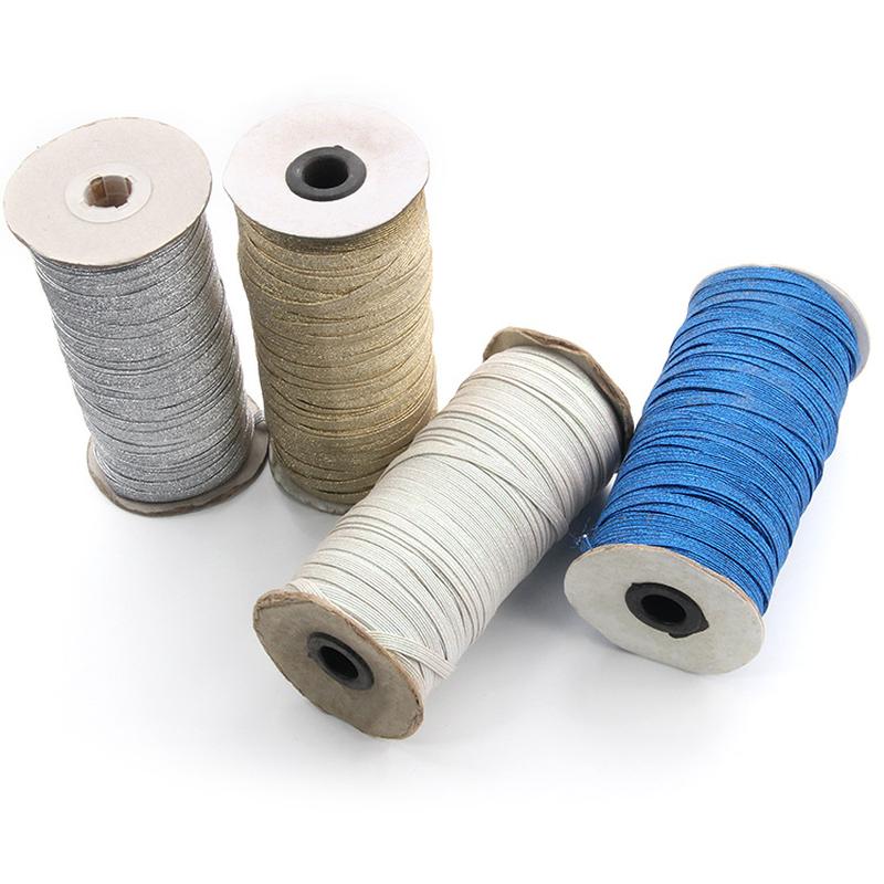 1cm Light Pink Gold Silk Horse Band High Elastic Horse Running Elastic Band Wholesale Elastic Band Wide Flat Elastic Band Accessories Specification drawing
