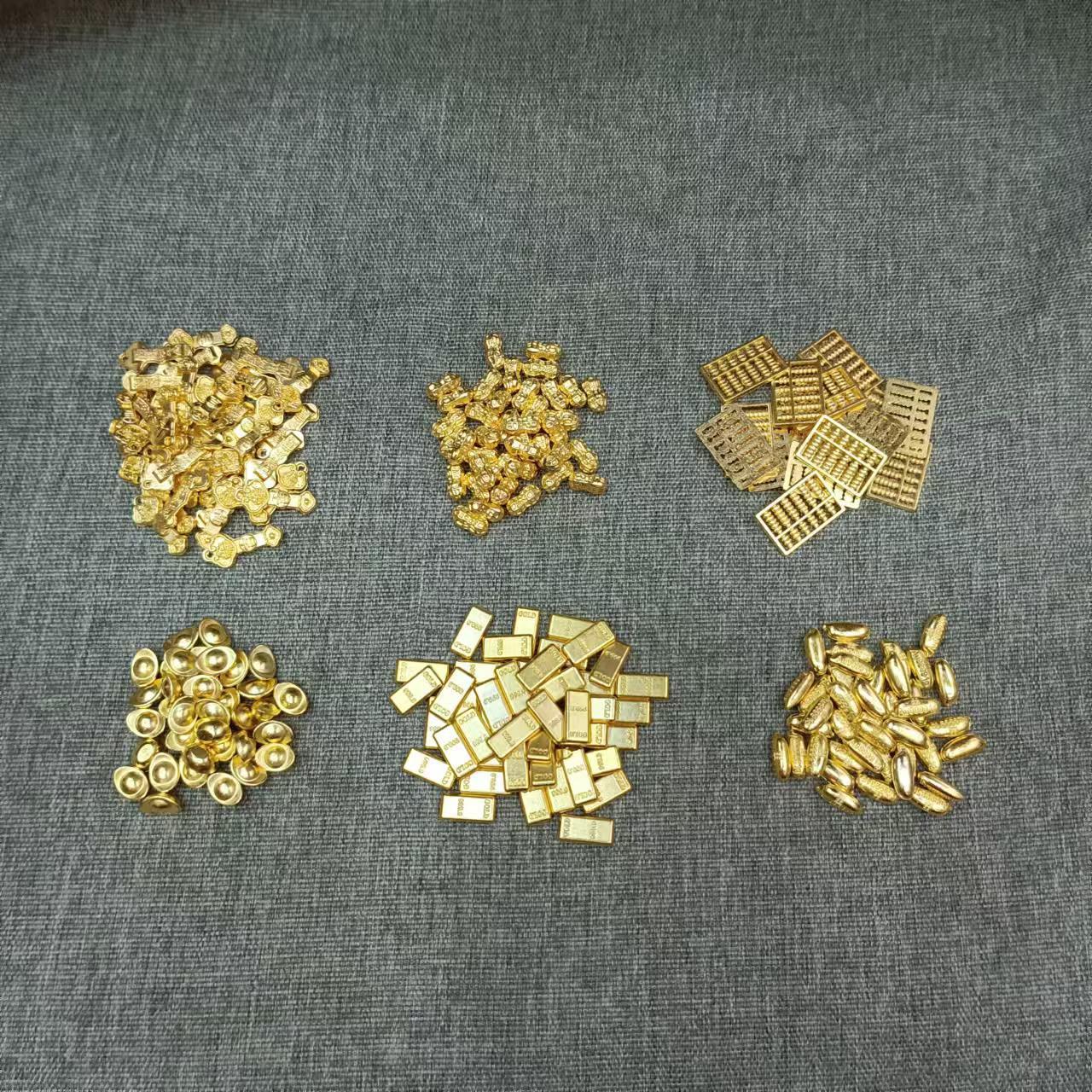 mini ingot copper golden wishes small melon seeds ingot abacus peanut gold rice bags small ornaments decorative accessories pendulum details Picture