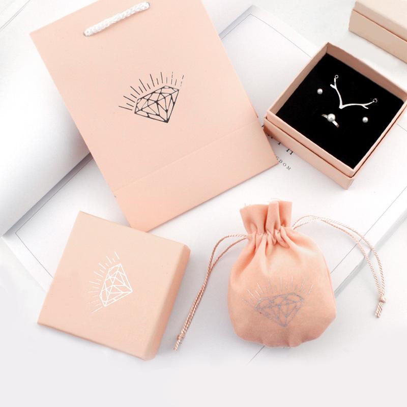 Pink Earring Box Necklace Box Ring Box Jewelry Packaging Box Ornament Box Jewellery Box Wholesale