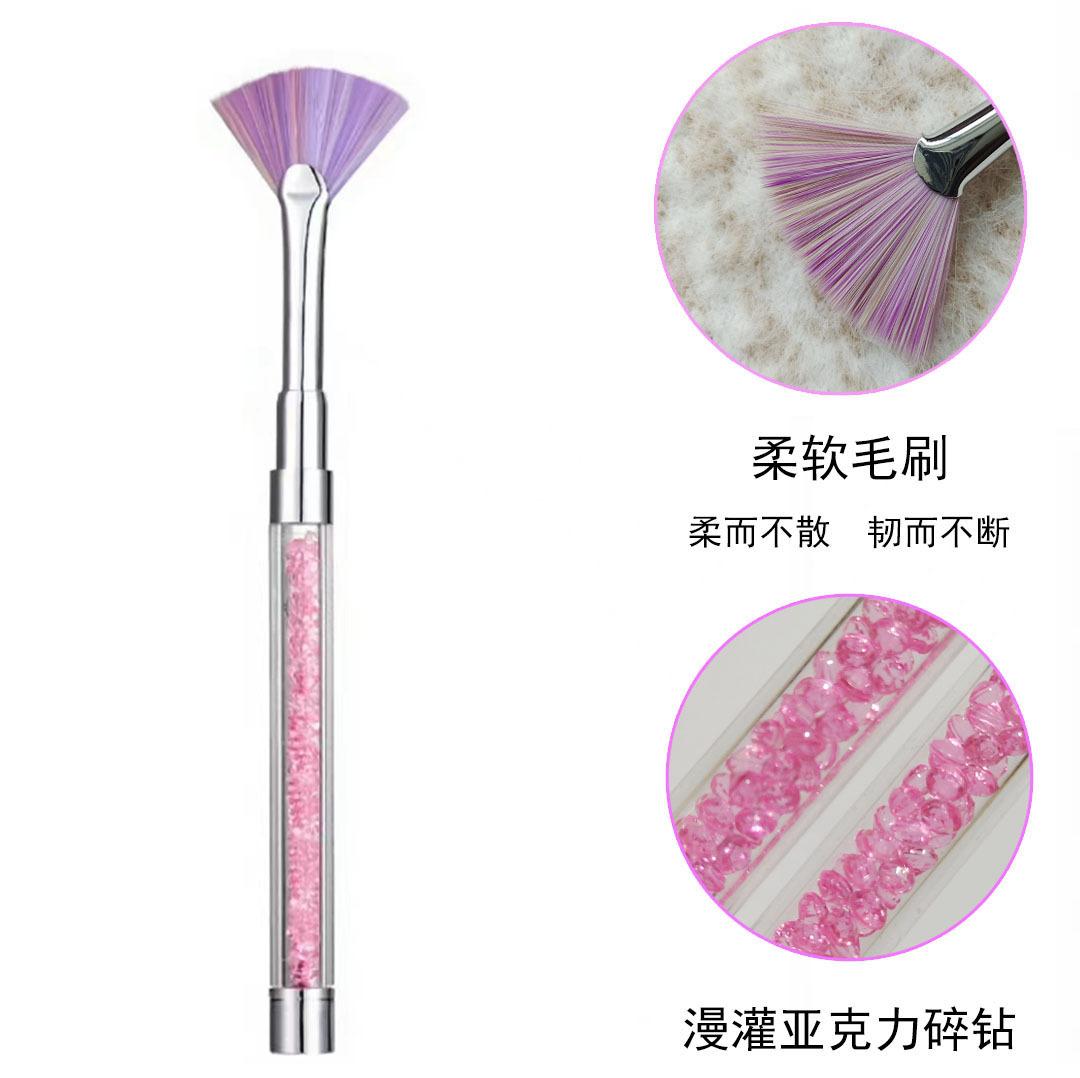 manicure fan-shaped gradient coloring pen fluoresent marker shake chalk face powder blooming makeup brush single nail brush tools full figure