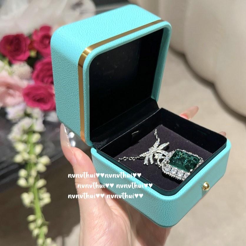 maria blue jewellery box velvet storage packaging box ring necklace earrings jewelry set