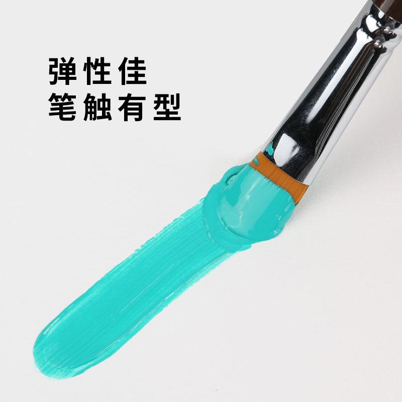 Factory Direct Sales Single hazelnut-Shaped Nylon Brush 13 Bulk Independent Packaging Watercolor Water Chalk Set Acrylic Application Scenario