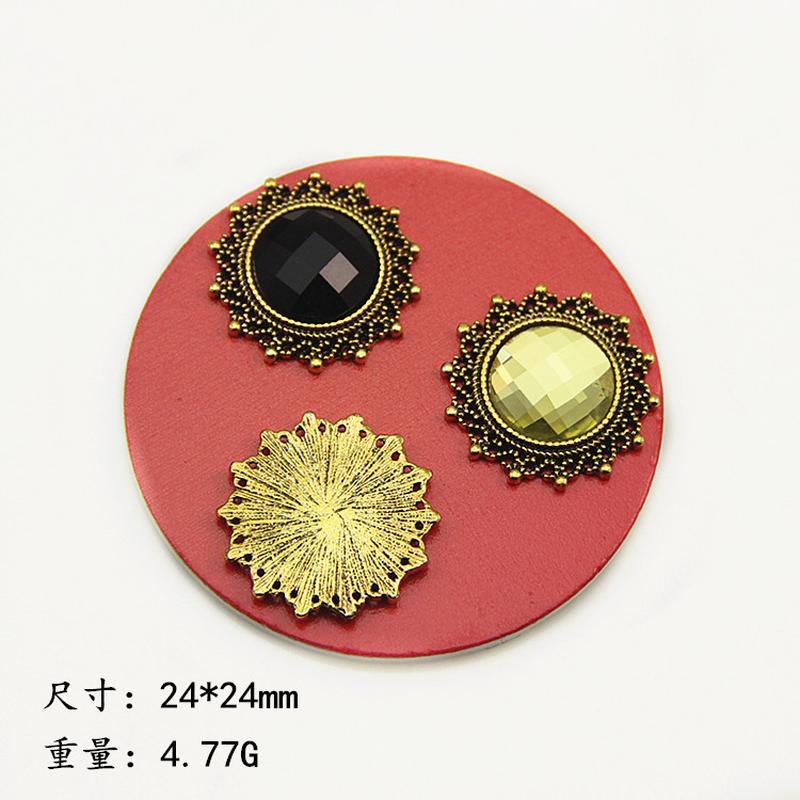 ancient gold inlay 14mm pearl crystal hollow flower all-match korean hair accessories flower plate accessories diy ornament accessories Item Picture