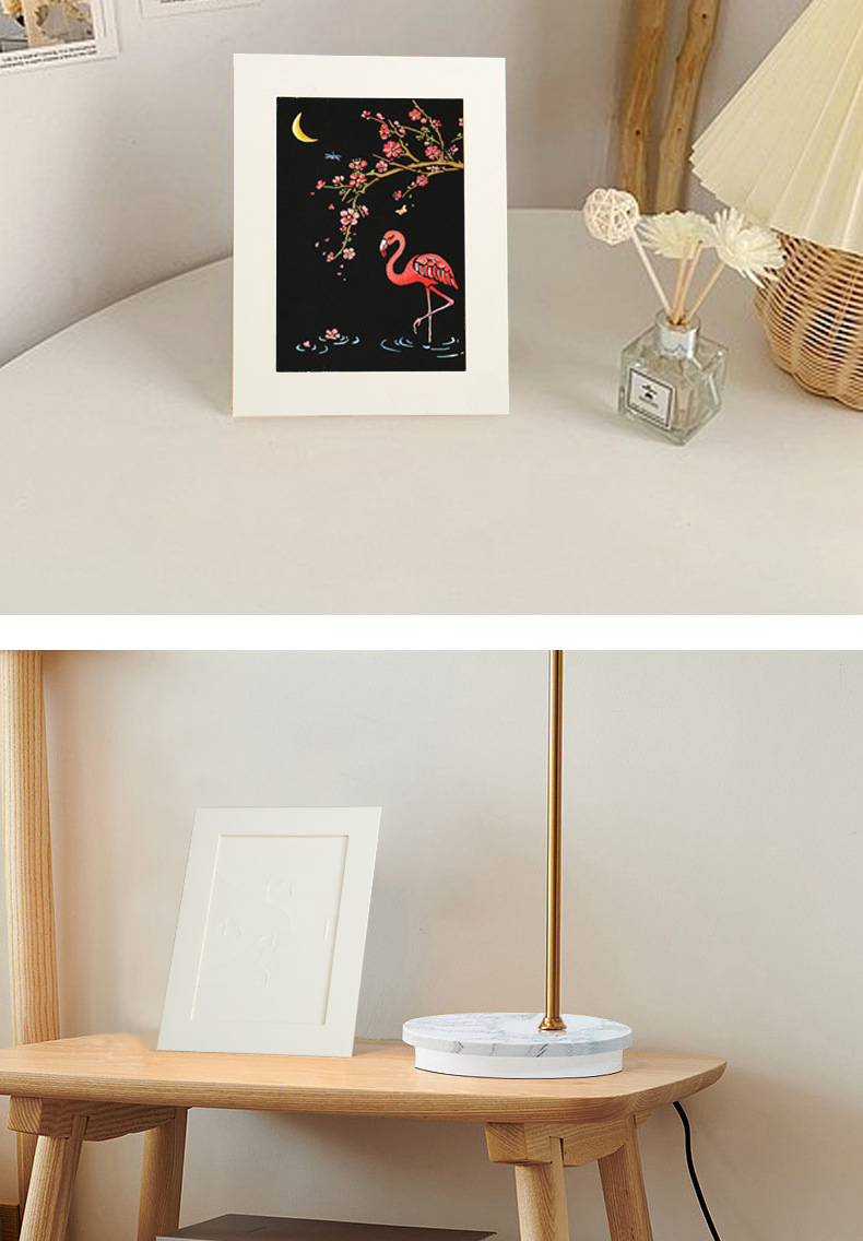 创意DIY纸质相框A5钻石画刮刮画纸相框悬挂相片墙手工装裱框详情12