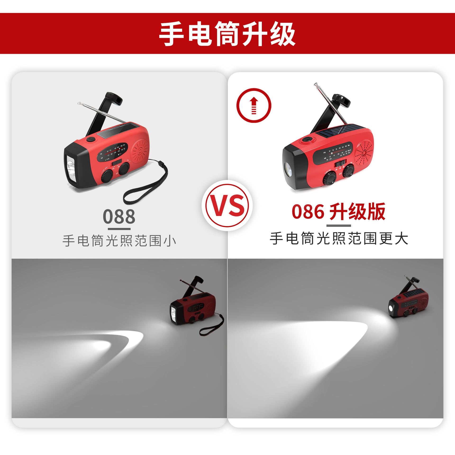 solar emergency radio multi-function torch advanced portable outdoor cross-border radio of power generator Specification drawing