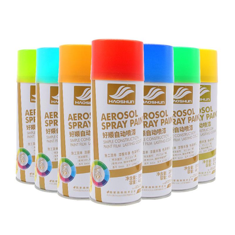 haoshun spray paint hand-cranked metal anti-rust paint wall graffiti car color changing furniture woodware spray paint Item Picture