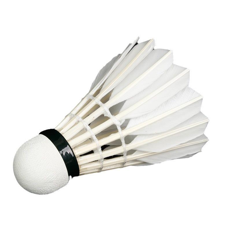 2024 hangyu resistant to playing badminton white duck feather shuttlecock 12 pcs training in stock wholesale for students and beginners Item Picture