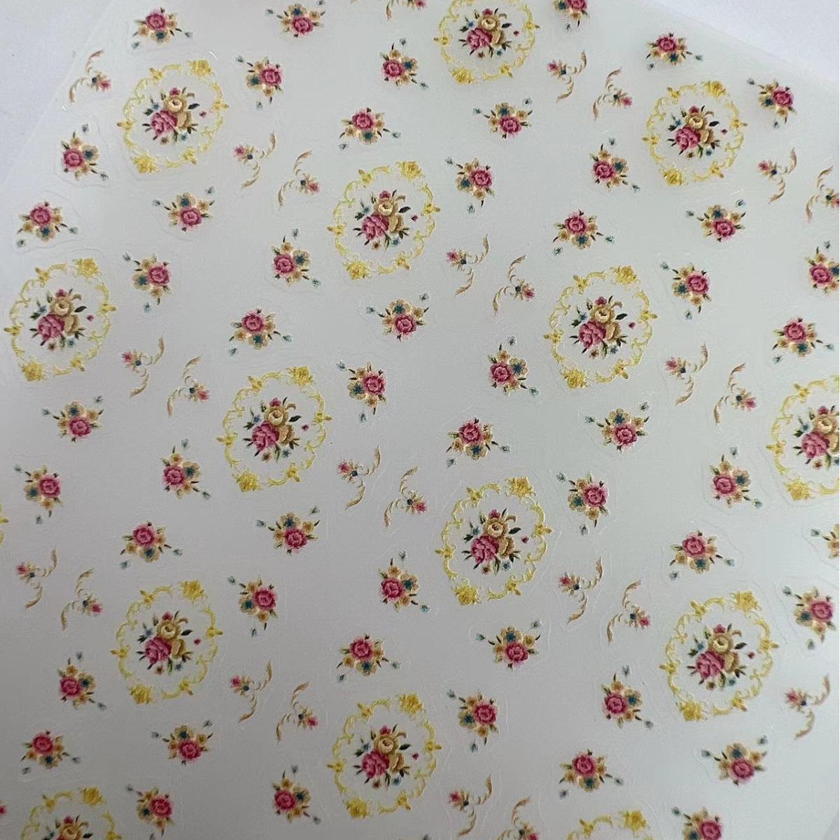 rose nail art new craft thin tough rococo flower nail sticker back glue fingernail decoration manicure ornamental flowers full figure