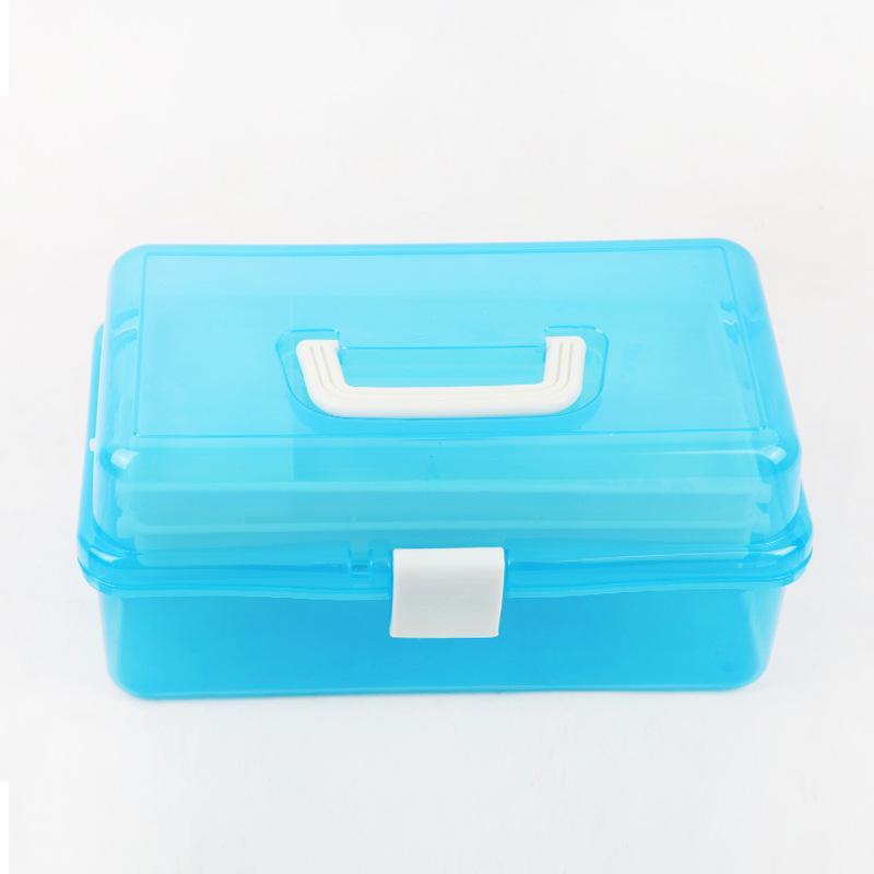 671 plastic transparent three-layer toolbox large nail tool box art calligraphy toolbox nail storage box Application Scenario