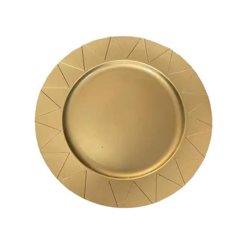 wholesale spray paint fruit plate silver good-looking customer gift decoration tray dim sum plate paint gold charger Item Picture