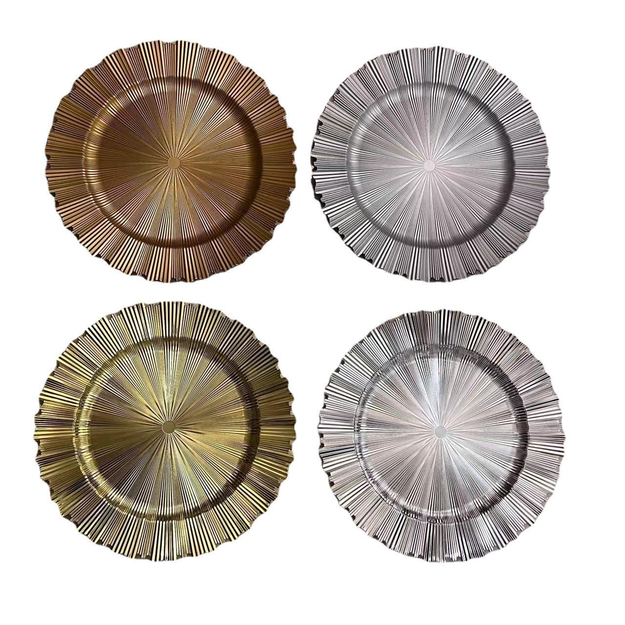 spray paint wedding plate hotel supplies electroplating decorative plastic master disc chagerplate Item Picture