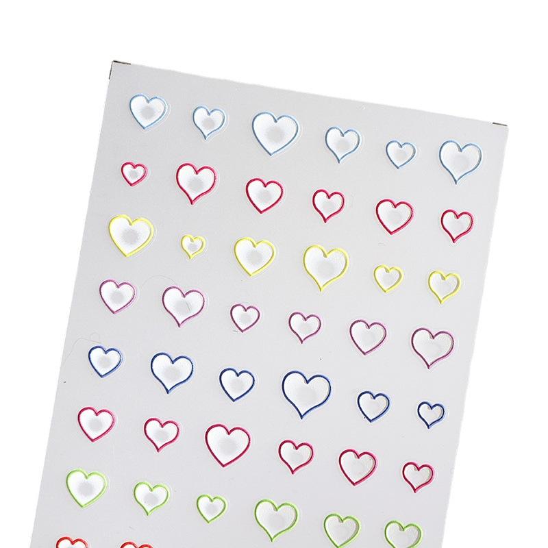 rose nail art three-dimensional relief macaron color xingx cute spring summer little fresh back glue nail decals Item Picture