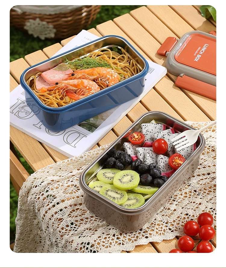 Y142-351 North European color stainless steel lunch box lunch box for students and office workers lunch box with fork and spoon lunch box undefined