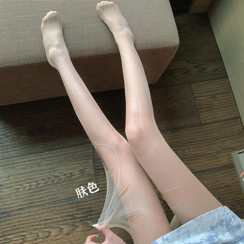women's silk stockings spring and autumn ultra-thin easy to tear slimming beauty leg black panty-hose thin shredded jk black silk sexy wholesale details Picture