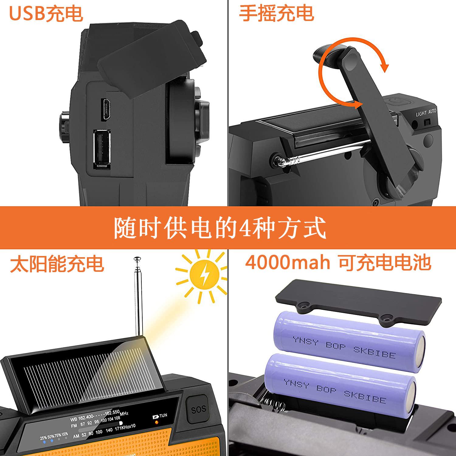 outdoor emergency disaster prevention radio multi-function radio of power generator multi-function solar radio details Picture