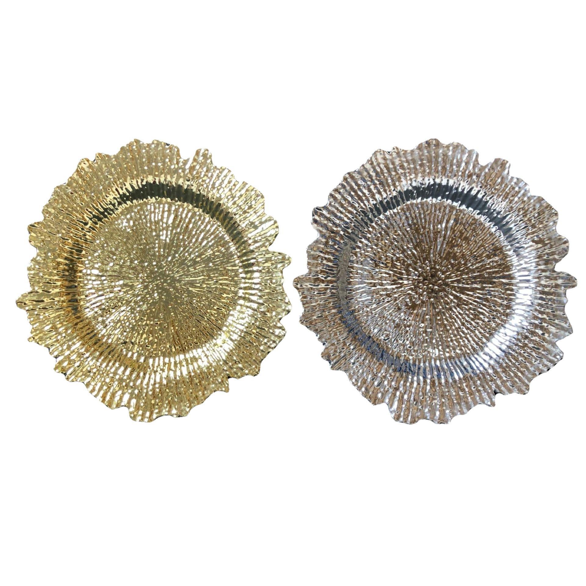 fruit plate banquet plate european-style household light luxury western food decorative tray lace plate electroplating spray paint transparent craft full figure