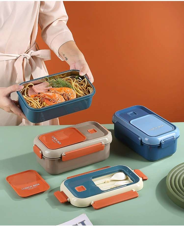 Y142-351 North European color stainless steel lunch box lunch box for students and office workers lunch box with fork and spoon lunch box undefined