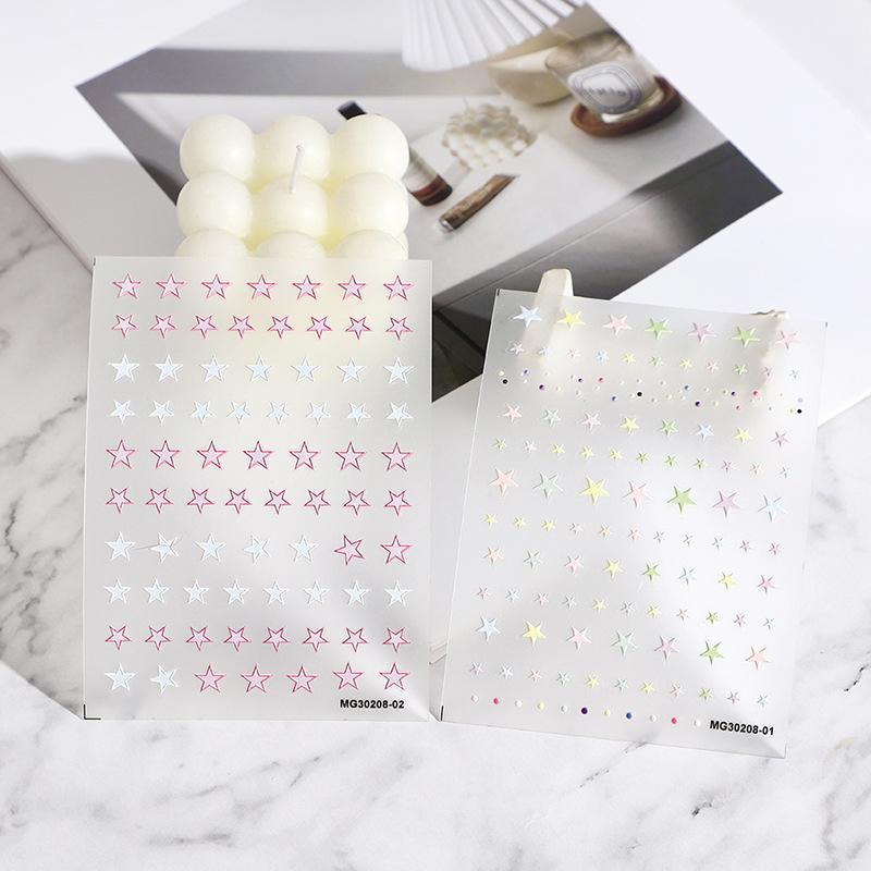 rose nail art three-dimensional relief macaron color xingx cute spring summer little fresh back glue nail decals details Picture