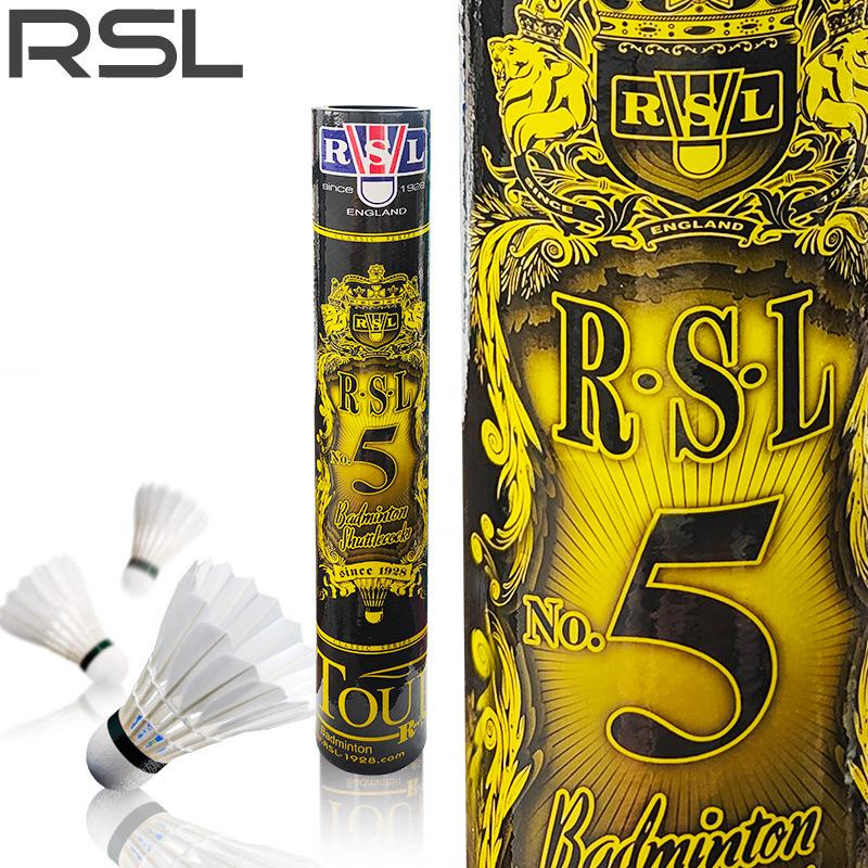 rsl rsl no. 5 badminton durable competition training ball double ball head drake feather shuttlecock full figure