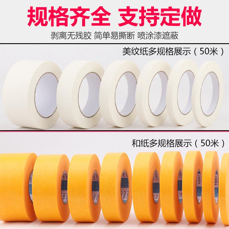 Whole Box 50 M White American Tape Decoration Cover Textured Paper Spray Paint Masking Tape Tape Art Specification drawing