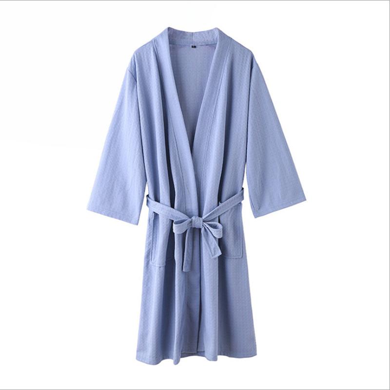 waffle bathrobe thin robe couple Item Picture