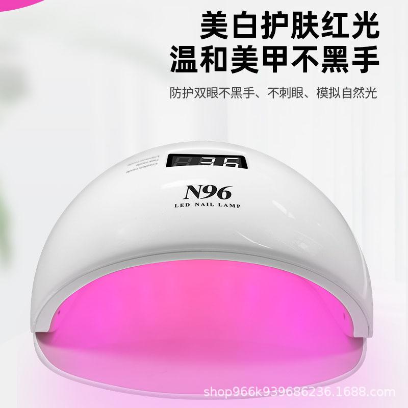 Cross-Border New Arrival 96W Red Light Heating Lamp Hot Lamp Nail Art Led Phototherapy Machine No Tingling N96 Nail Lamp Dryer details Picture