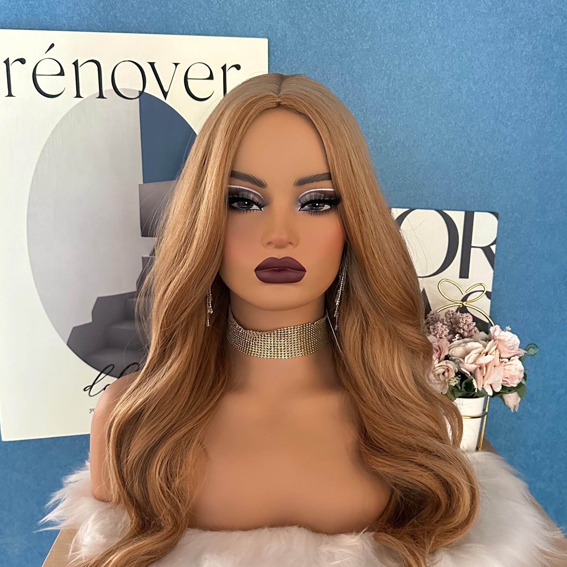 Double Shoulder Model Head European and American Makeup Female Mannequin Head Wig Hat Display Bracket Half Body Mannequin Head Mannequin