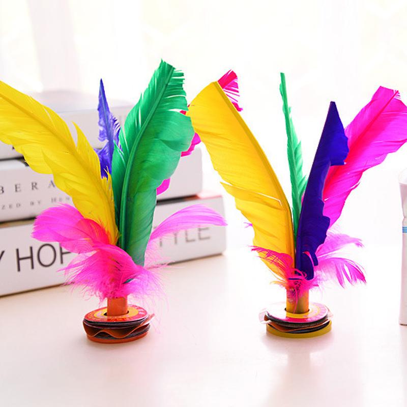 kick shuttlecock wholesale elementary school competition special large 17cm plastic goose feather girls' children's toys Specification drawing