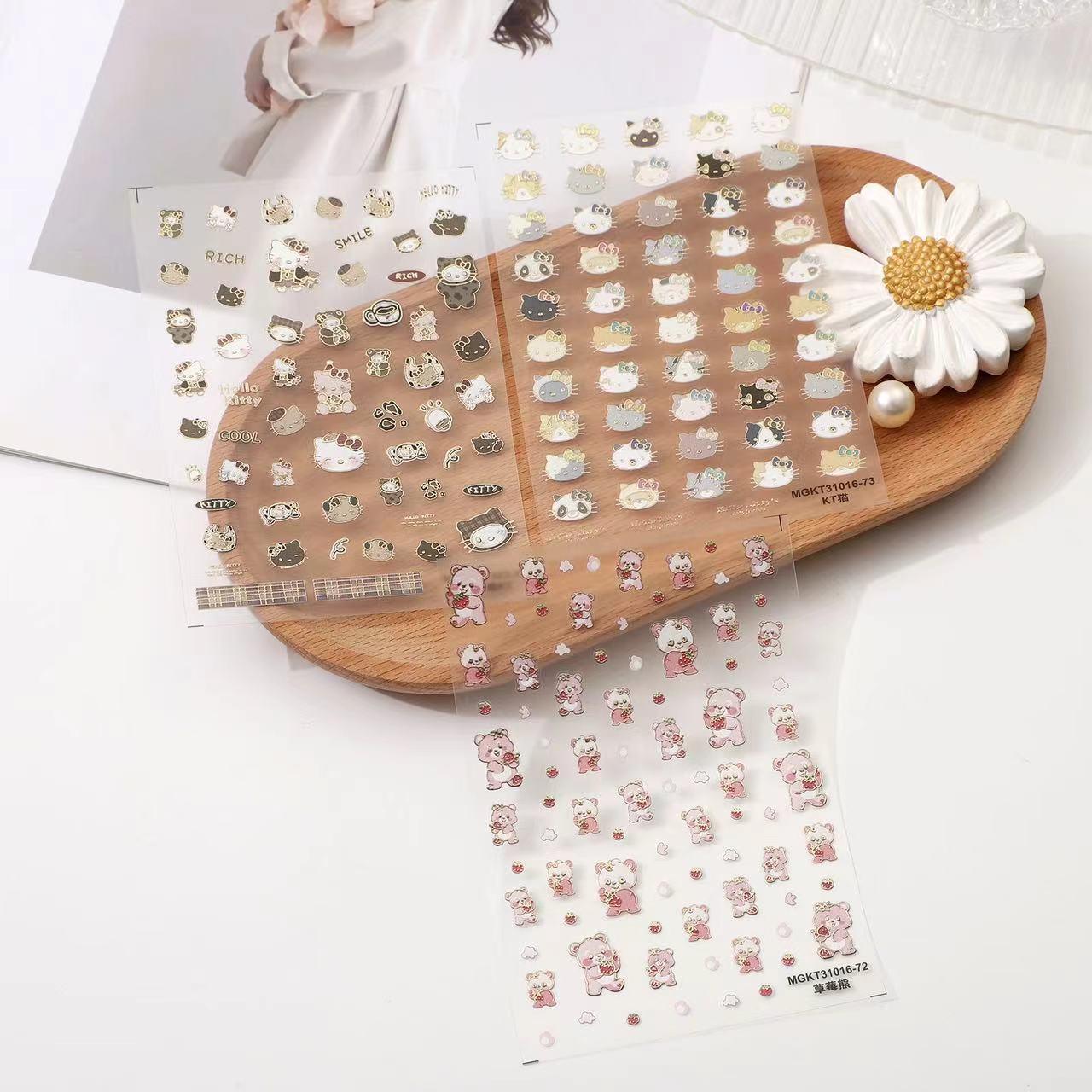 rose nail art three-dimensional relief gilding cartoon pattern nail art sticker nail ornament small accessories details Picture