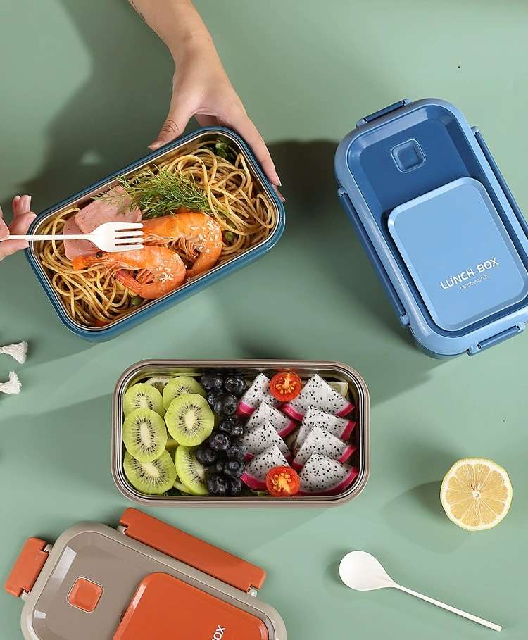 Y142-351 North European color stainless steel lunch box lunch box for students and office workers lunch box with fork and spoon lunch box undefined