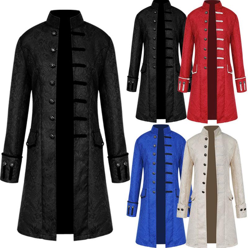 Foreign Trade Medieval Retro Costume Men's and Women's Mid-Length Halloween Swallowtail Monk Costume Monk Robe Wizard Costume Cloak Specification drawing