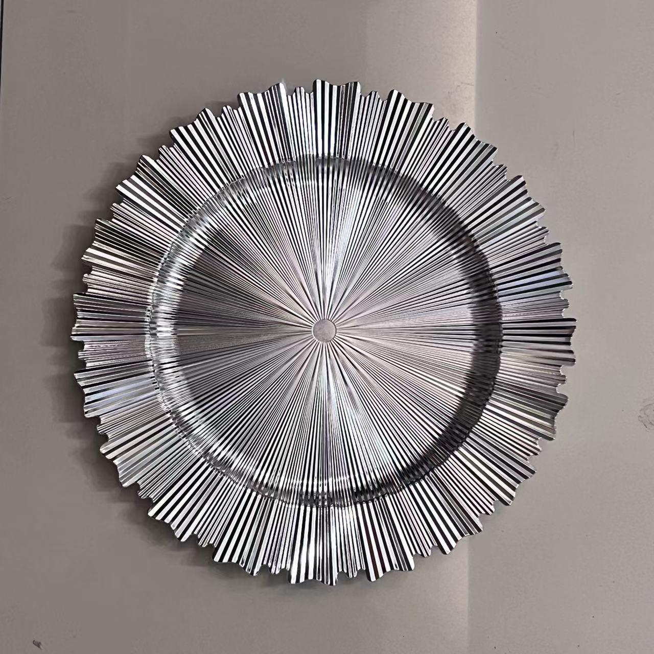 spray paint wedding plate hotel supplies electroplating decorative plastic master disc chagerplate Specification drawing