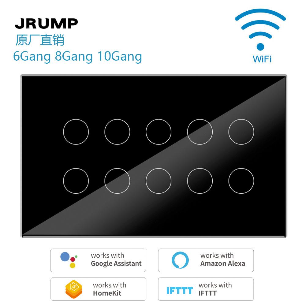 147 graffiti smart switch one-piece wifi switch 6,8, 10gang support alexa wall touch switch