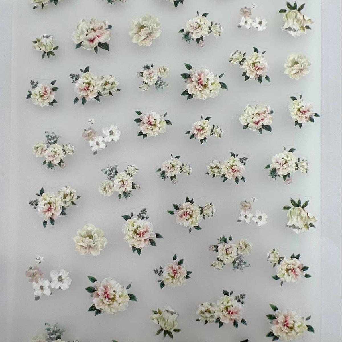 rose nail art new craft thin tough nail stickers waterproof nail sticker decorative decals ornament fresh spring flowers Application Scenario
