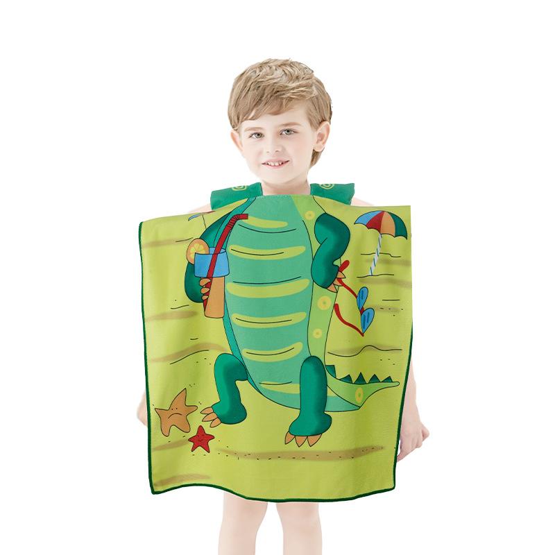 printed hooded bath towel children's beach towel water-absorbing quick-drying cloak robe towel cartoon amazon hot spot details Picture