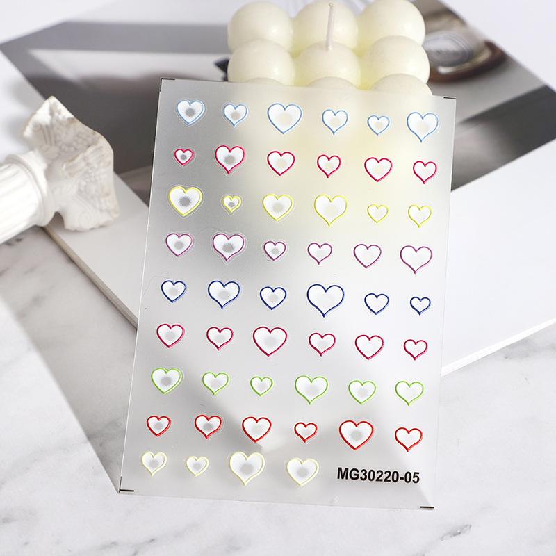 rose nail art three-dimensional relief macaron color xingx cute spring summer little fresh back glue nail decals Specification drawing