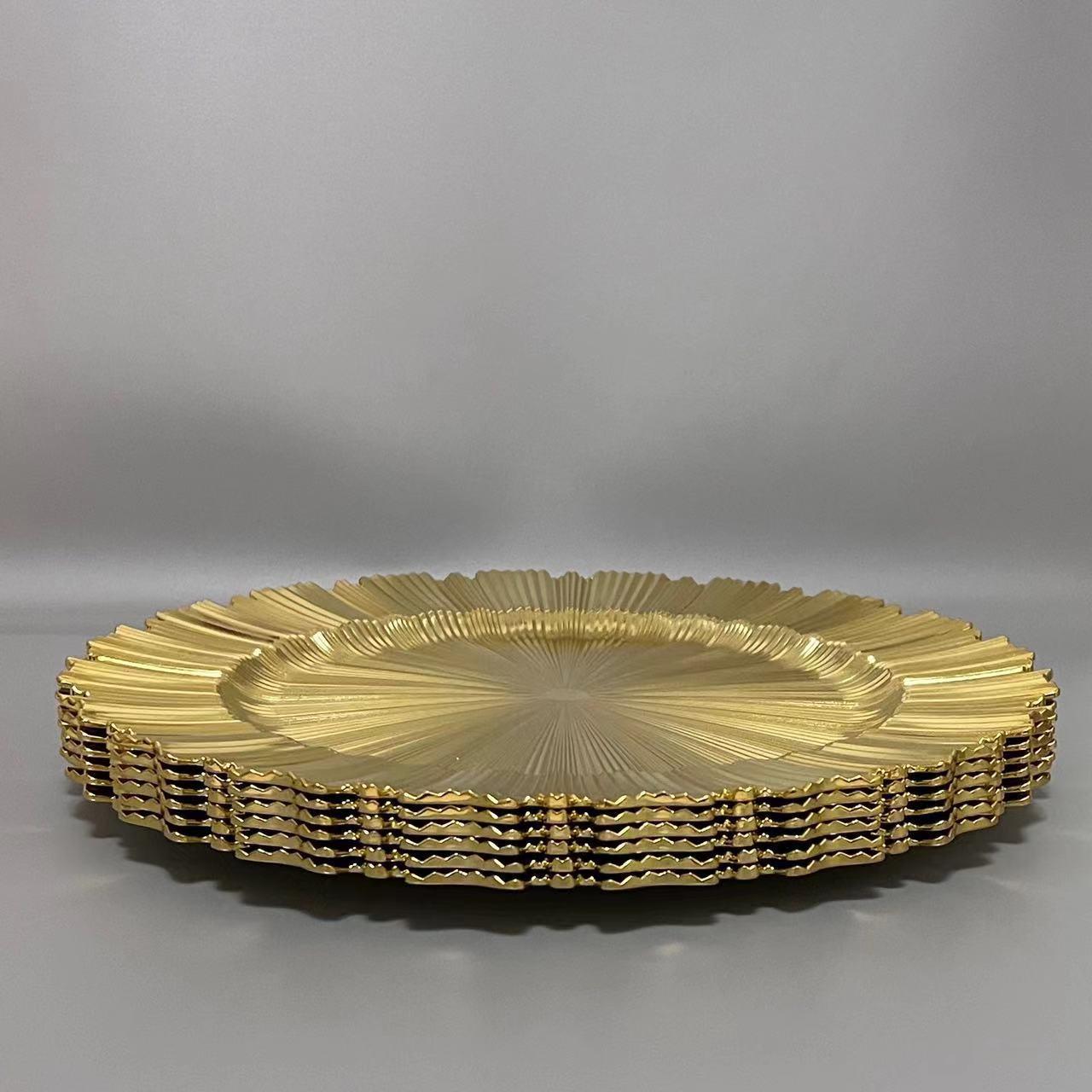spray paint wedding plate hotel supplies electroplating decorative plastic master disc chagerplate details Picture