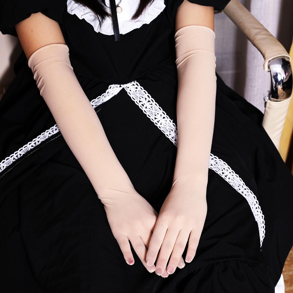 ultra-thin sexy seamless anti-snagging silk finger wedding dress etiquette gloves five finger gloves long sun protection female stocking gloves Item Picture